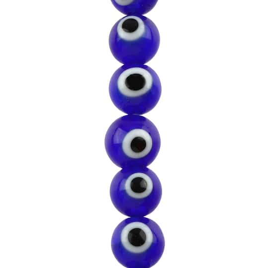 Lampwork Glass Round Evil Eye Beads, 8mm by Bead Landing™
